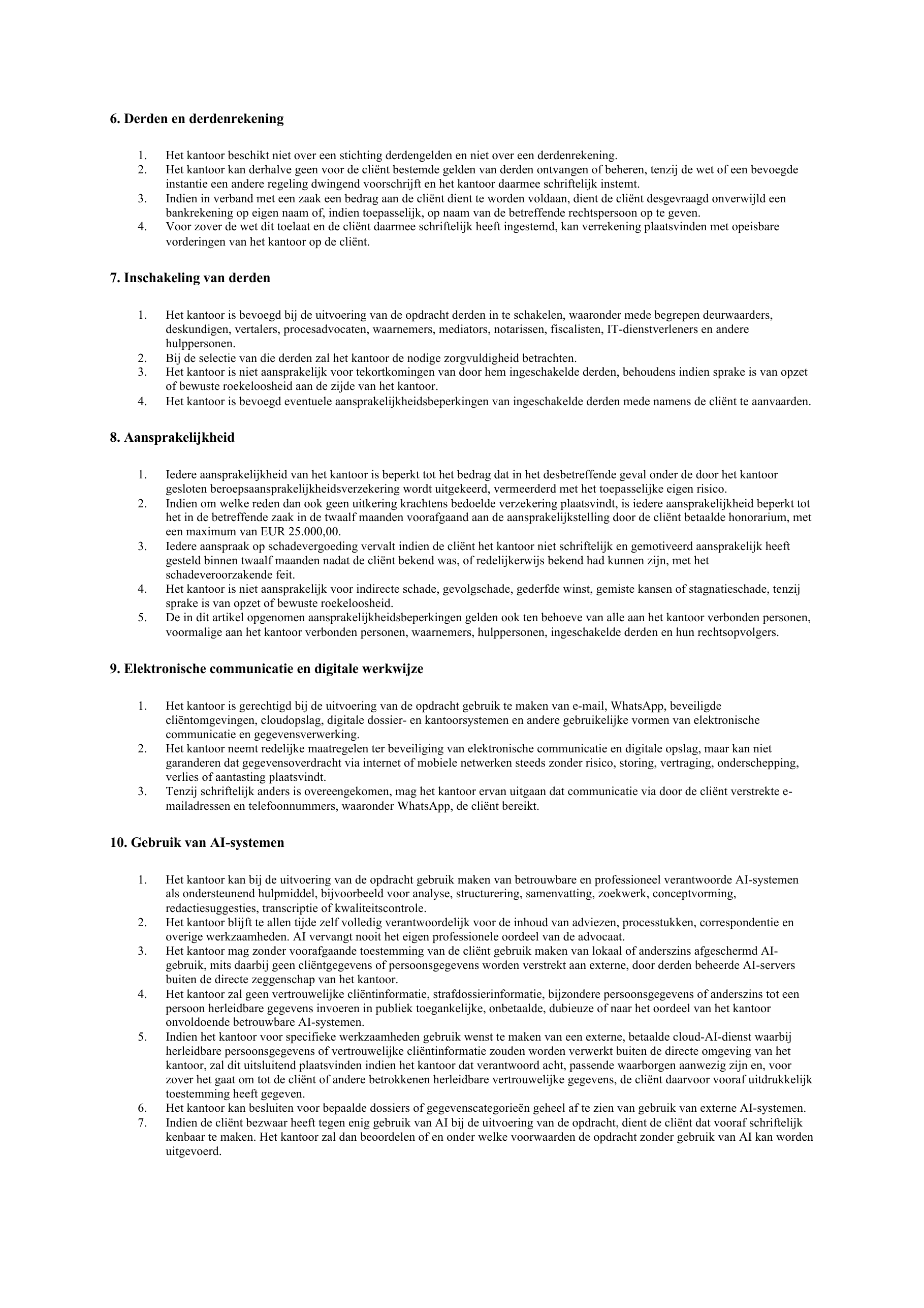 Algemene voorwaarden Advocatenkantoor Jansen 2026 pagina 2